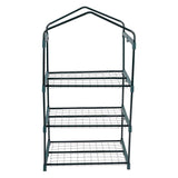 Kinzo kweekkas - broeikas tuinkas 69x49x125 cm - kweekbak met 3 verdiepingen - transparant broeikast design met ritssluiting - broeikas kweekkas voor groenten kweken - groen - afbeelding 2