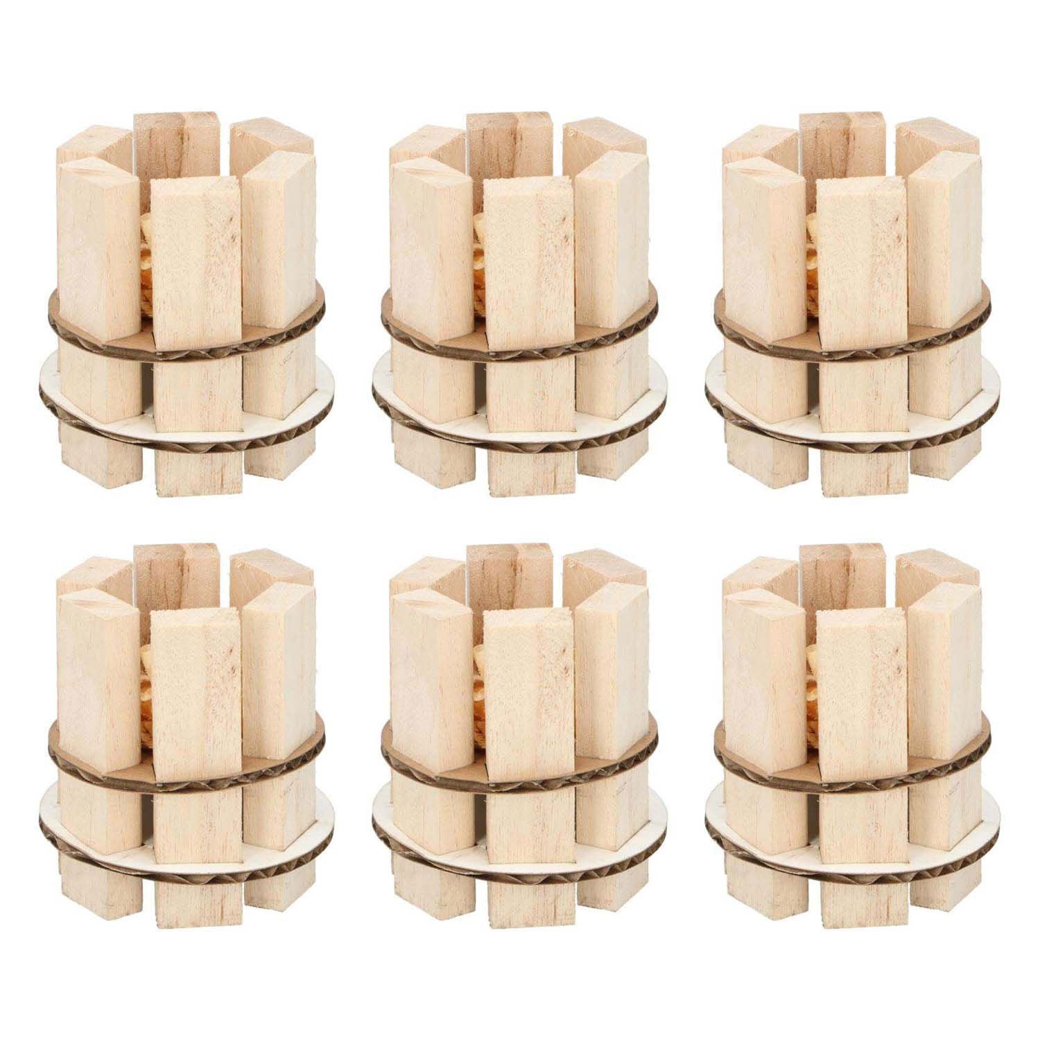 Houten aanmaakblokjes van hout, 6-pack