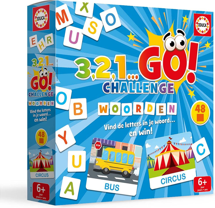 Intro just games 3-2-1 go challenge puzzels met woorden