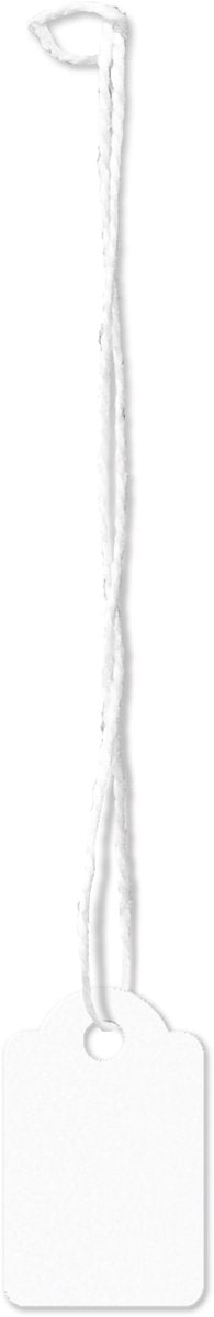 Kangaro draadetiketten - 15x24mm - wit - doos a 500 stuks - prijskaartjes met koord - k-700102