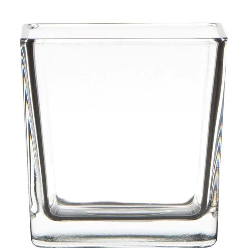 Hakbijl glass glazen vaas kubus 10x10x10cm