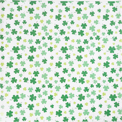Inpakpapier, groene klaver, b: 50 cm, 80 gr, 100 m 1 rol