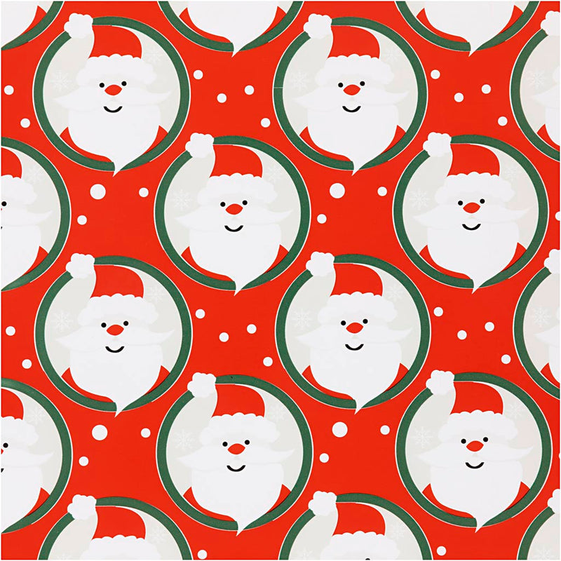Creativ company inpakpapier, kerstman, b: 50 cm, 80 gr, rood, 5 m 1 rol