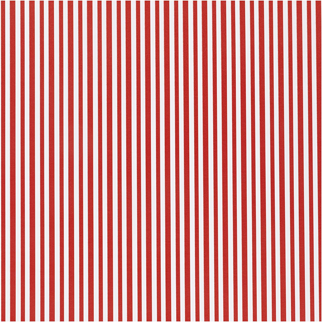 Inpakpapier, strepen, b: 50 cm, 80 gr, rood wit, 100 m 1 rol