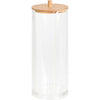 Eleganza wattenschijfjes container 7x19 cm bamboe transparant