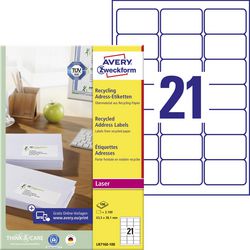Adresetiketten avery zweckform wit