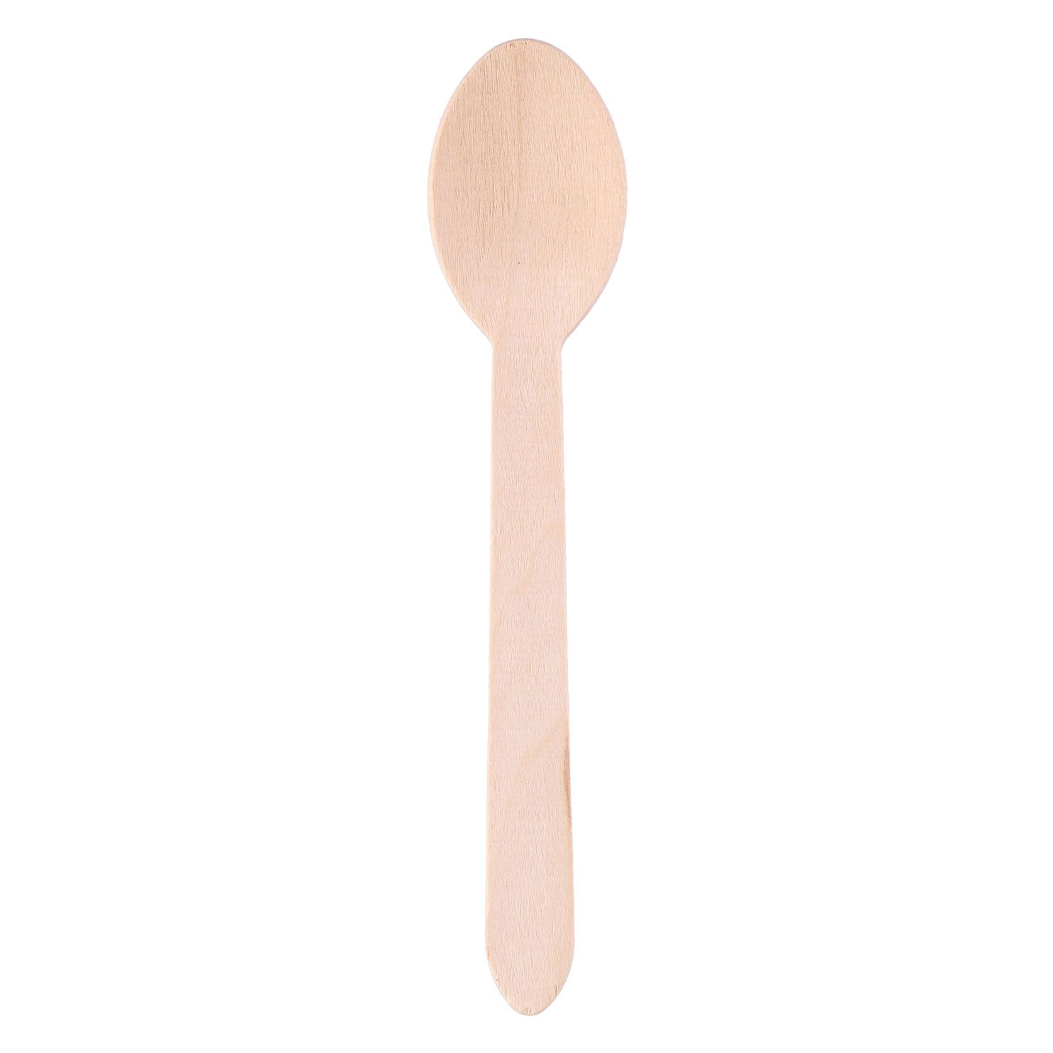 Wegwerp lepel hout 16cm, 50st.