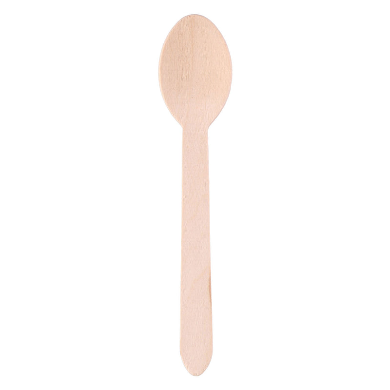 Wegwerp lepel hout 16cm, 50st.
