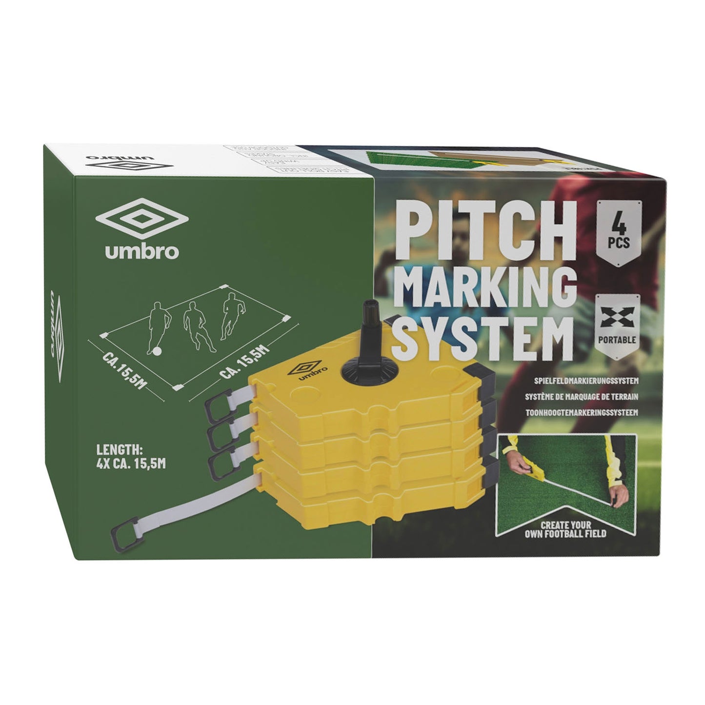 Umbro mobiele lijnmarkering set, 4x15,5m