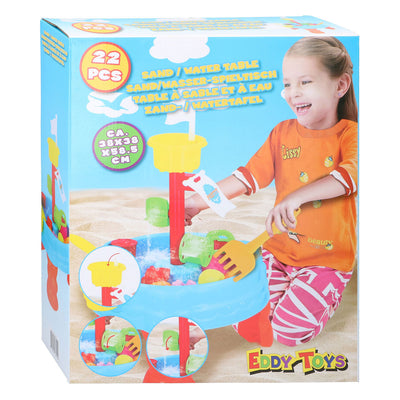 Eddy toys zand- en watertafel met toren, 22dlg.