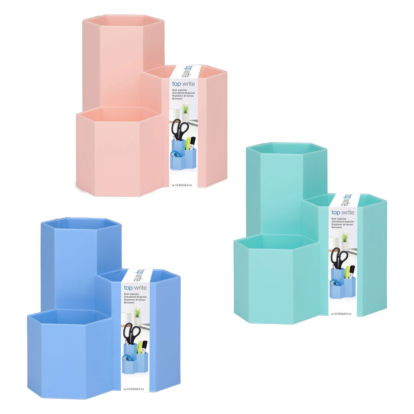 Pennenbak kleur 3 vaks