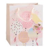 Merkloos sans marque no brand cadeautasje verjaardag - papieren gift bag met stevige lintgreep - 4 verschillende vrolijke verjaardagsprints voor cadeaus - afmeting 32 x 26 x 12 cm - kleur meerkleurig - afbeelding 4