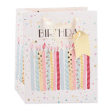 Merkloos sans marque no brand cadeautasje verjaardag - papieren gift bag met stevige lintgreep - 4 verschillende vrolijke verjaardagsprints voor cadeaus - afmeting 32 x 26 x 12 cm - kleur meerkleurig - afbeelding 5