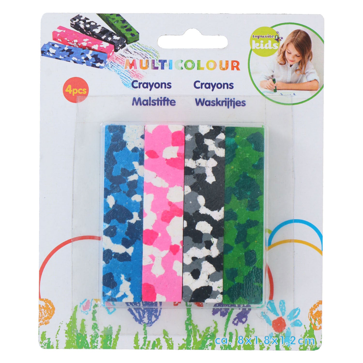 Waskrijtjes kleur, 4st.