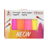 Acrylverf neon, 4dlg. - afbeelding 4