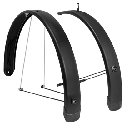 Eurofender spatbord set tempo square 28 inch 65mm - zwart