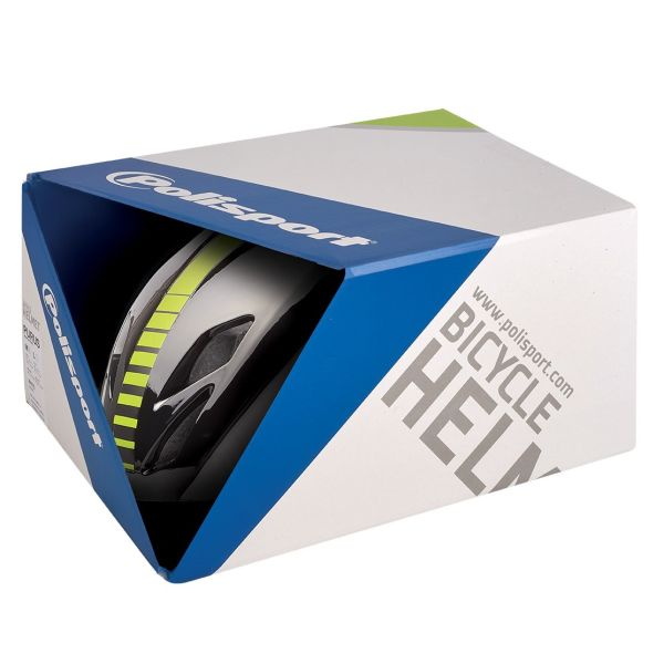 Polisport helm Aero Road mat wit glans zwart geel M 55-58cm