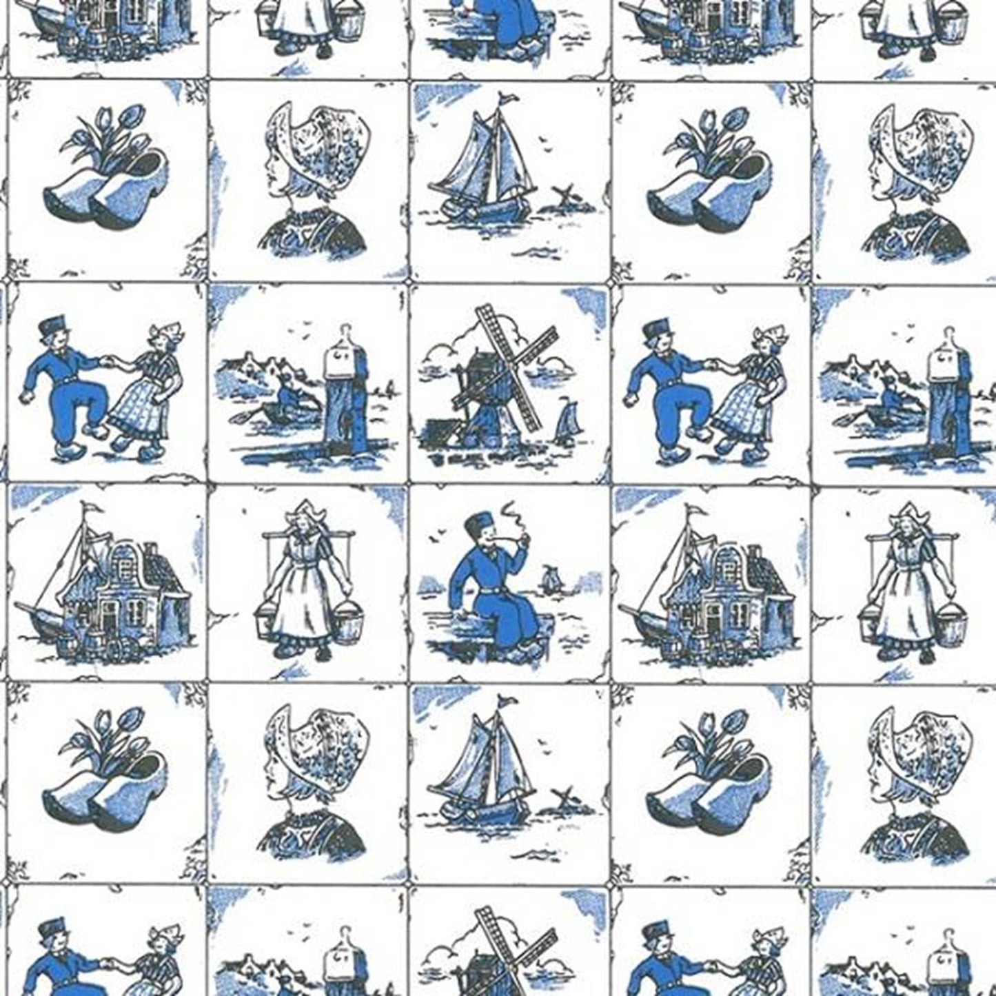 Toonbankrol 50cm oudhollandse tegeltjes delfts blauw 200m