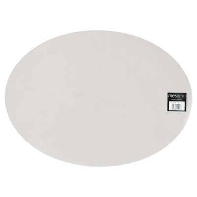 Mesapiu Mesapiu Placemat Lederlook Light Grey Ovaal 45x33 Cm