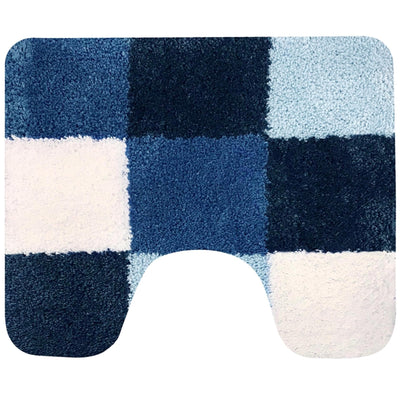 Dutch house toiletmat brest - wc mat 60x50cm - blauw - antislip - toiletmat met uitsparing - badkamer mat - wc mat - snel absorberend - snel drogende toiletmat