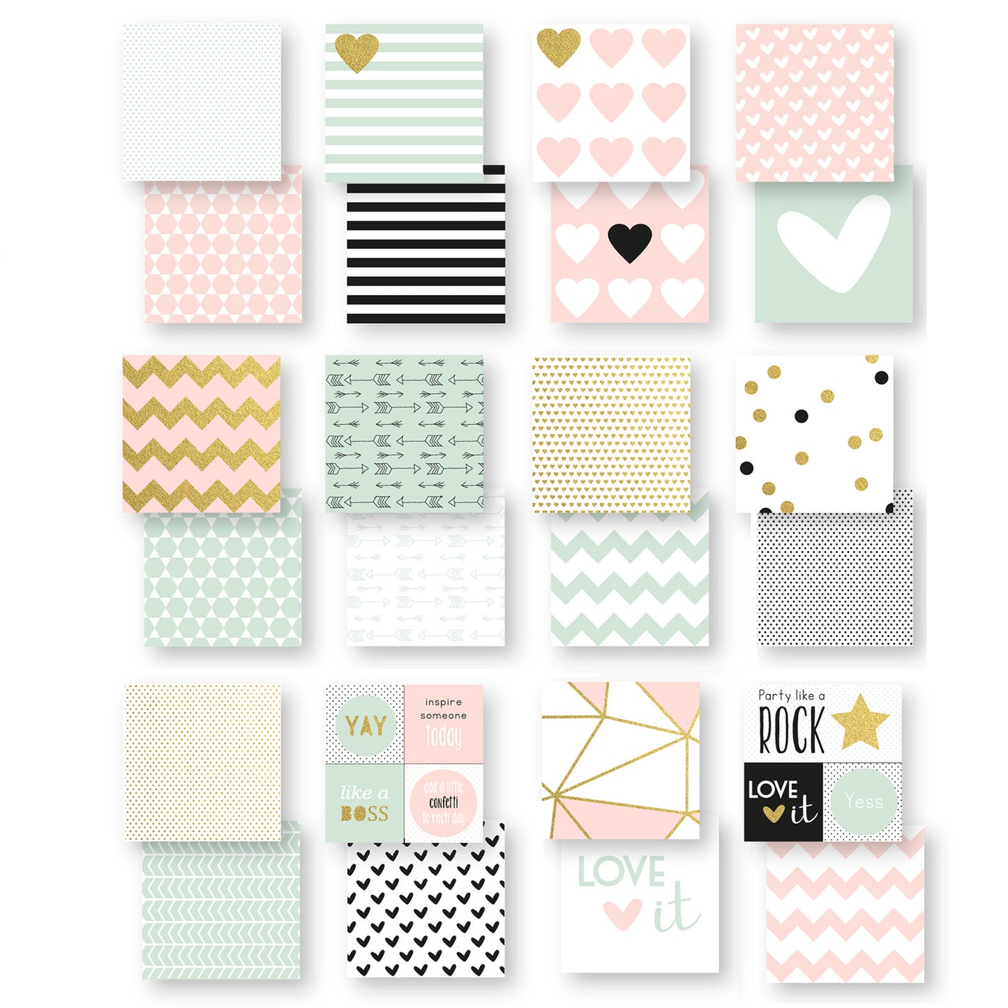 Vaessen creative • love it papierblok 15,2x15,2cm tweezijdig
