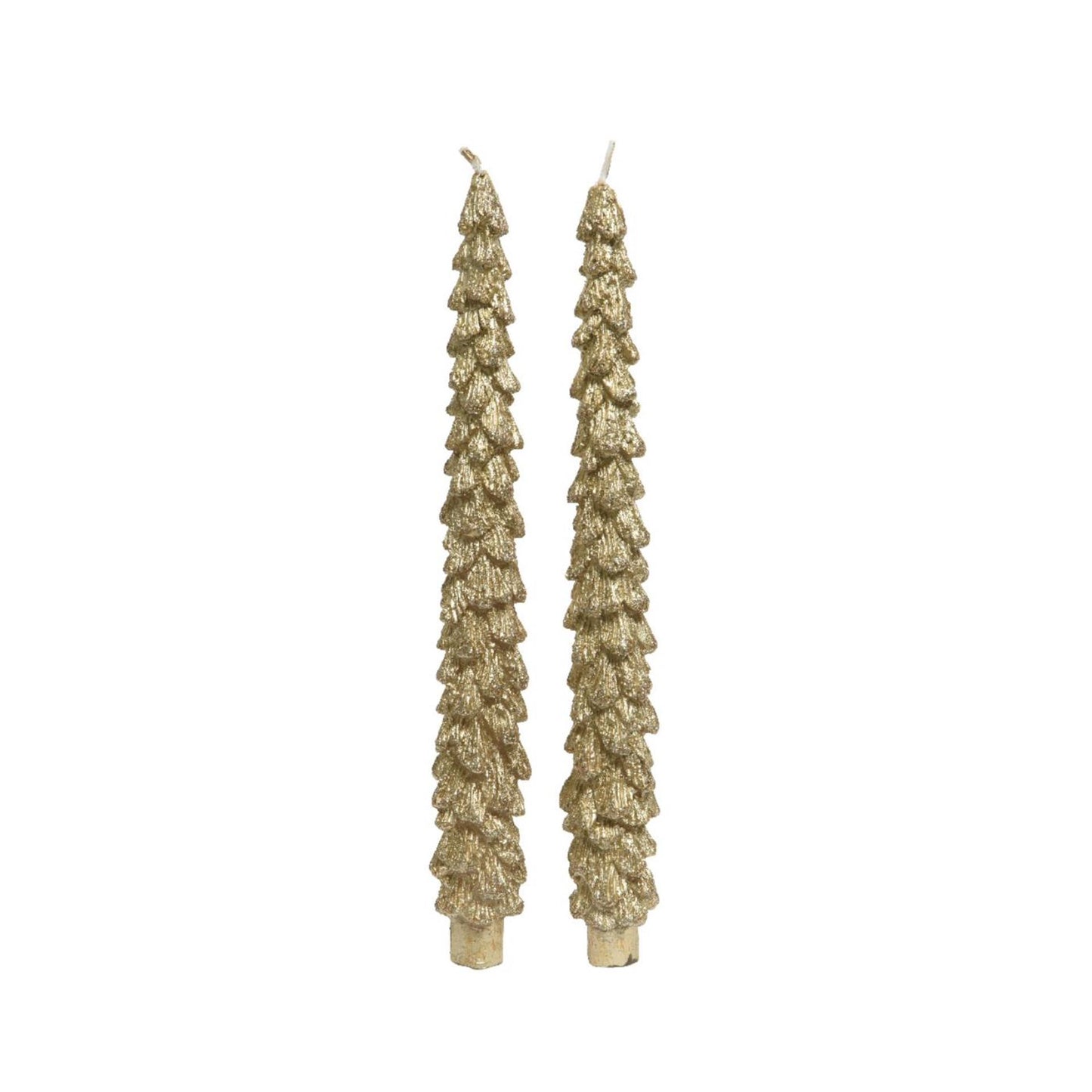 Decoris dinerkaars kerstboom set van 2 stuks goud ø2,1xh25cm