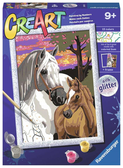 Ravensburger creart sunset horses - schilderen op nummer voor kinderen