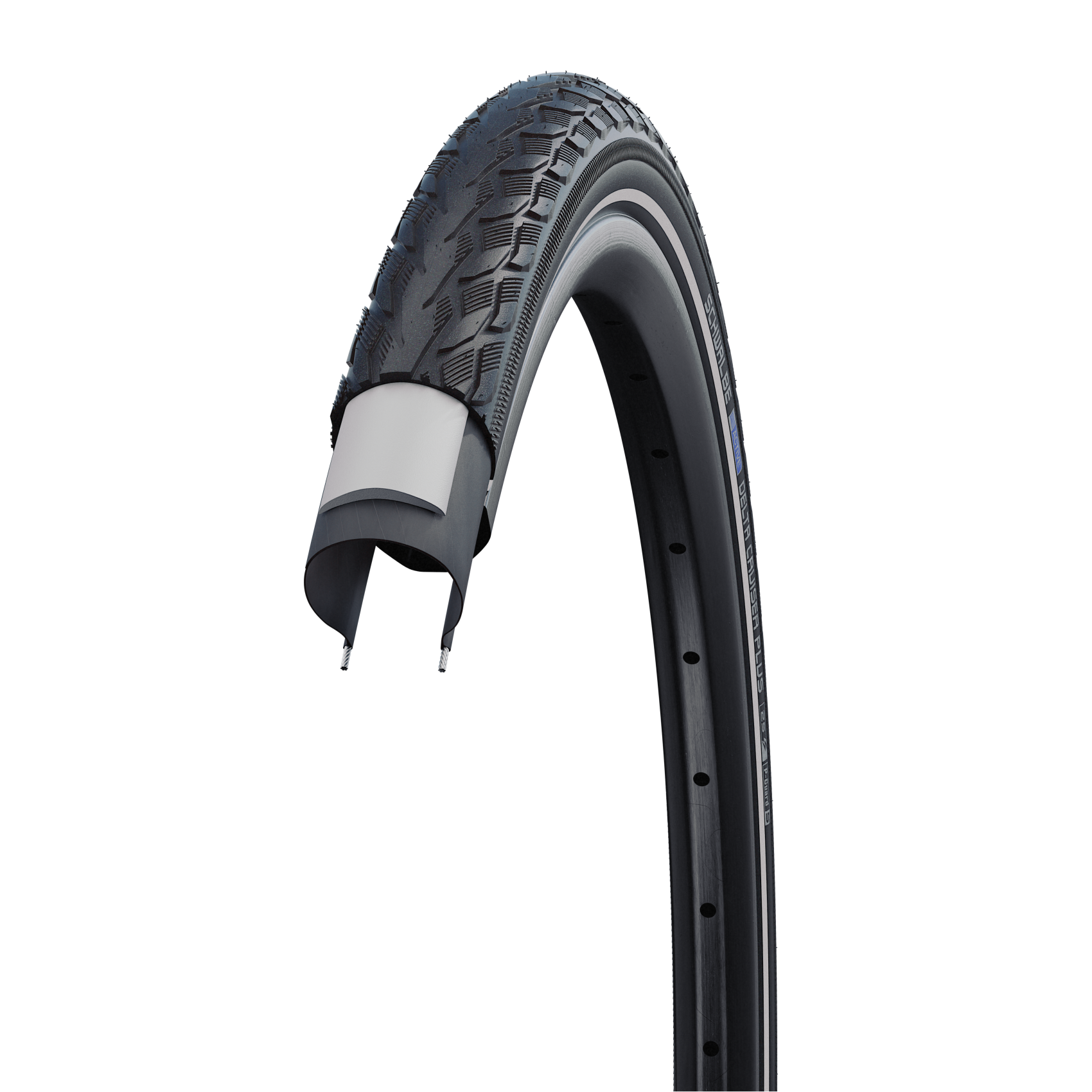 Schwalbe delta cruiser plus 28x15 8x13 8 37-622 28x1.40 zwart reflex