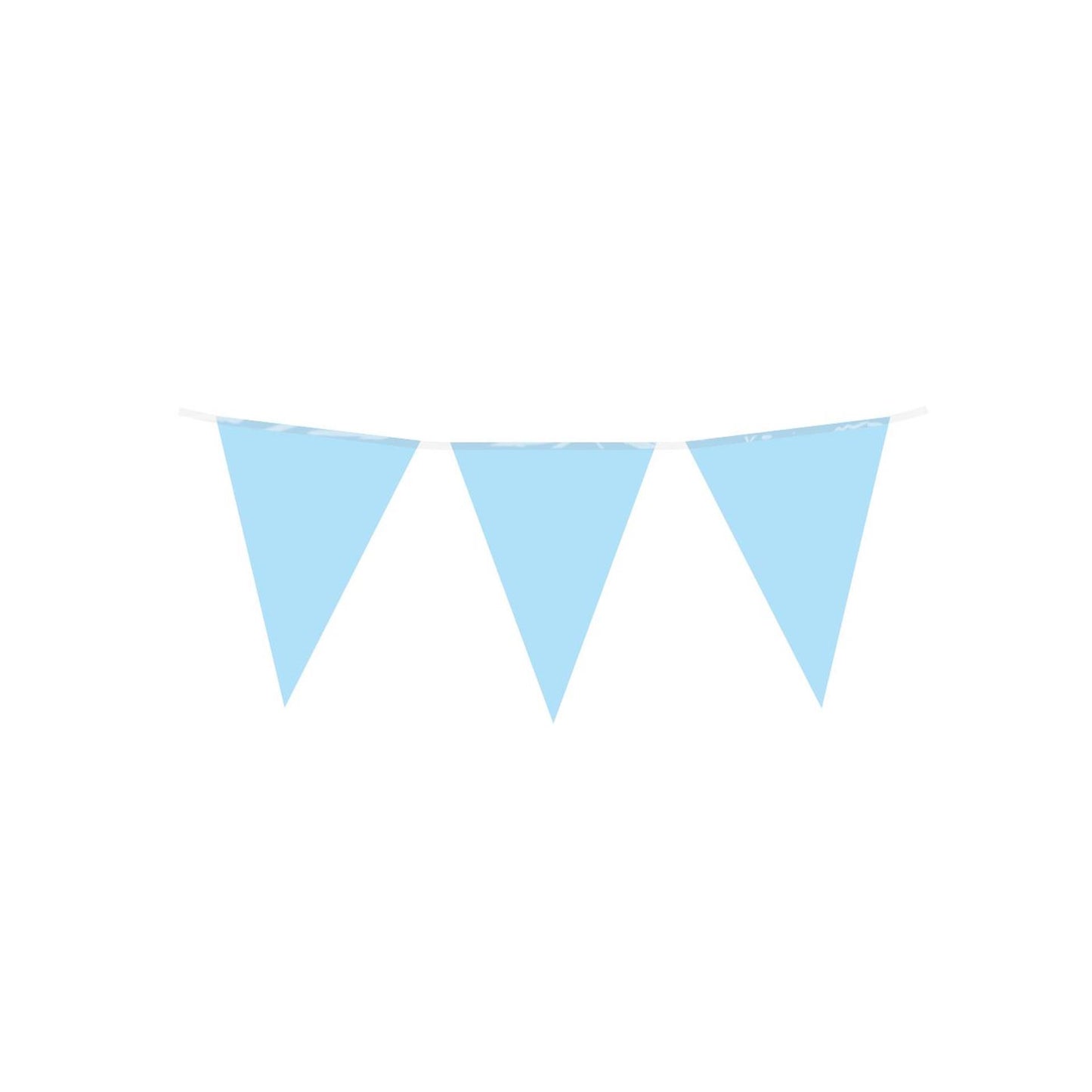 Paperdreams party vlag - baby blauw 10 meter pe polyetheen