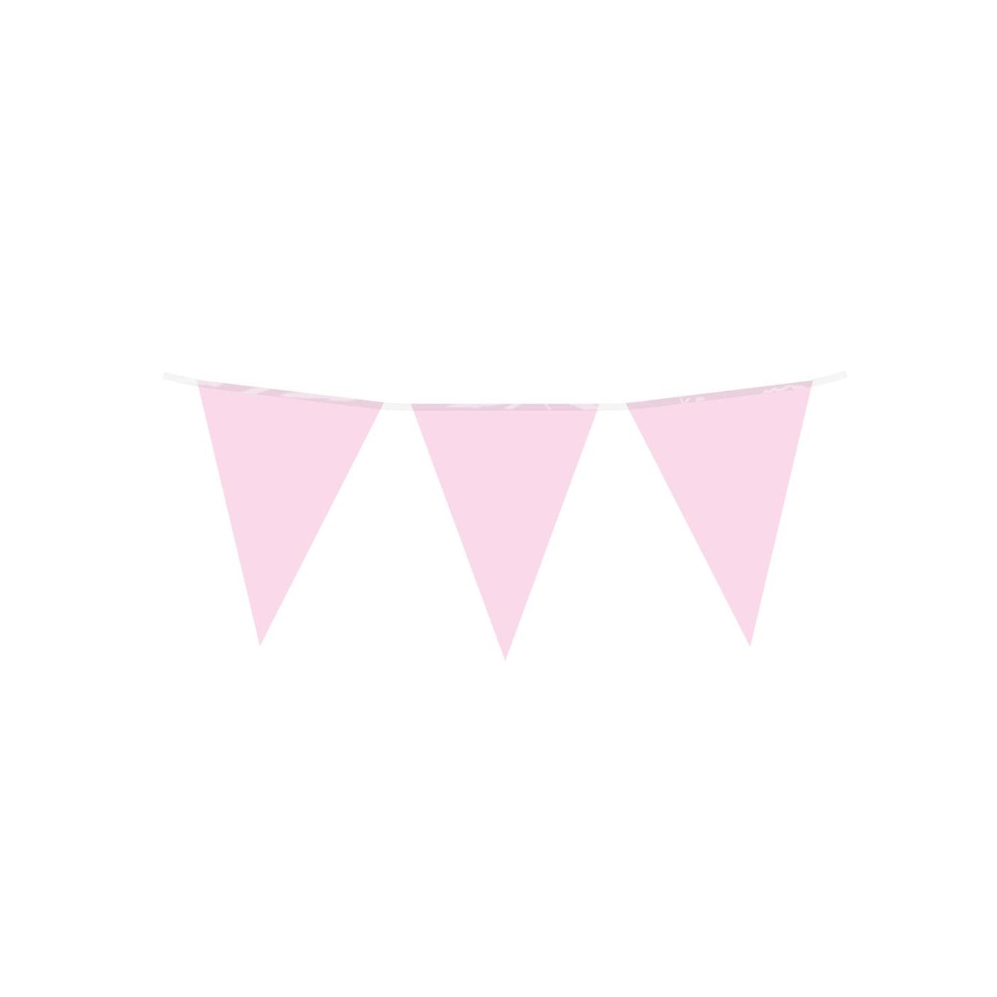 Paperdreams party vlag - baby roze 10 meter pe polyetheen