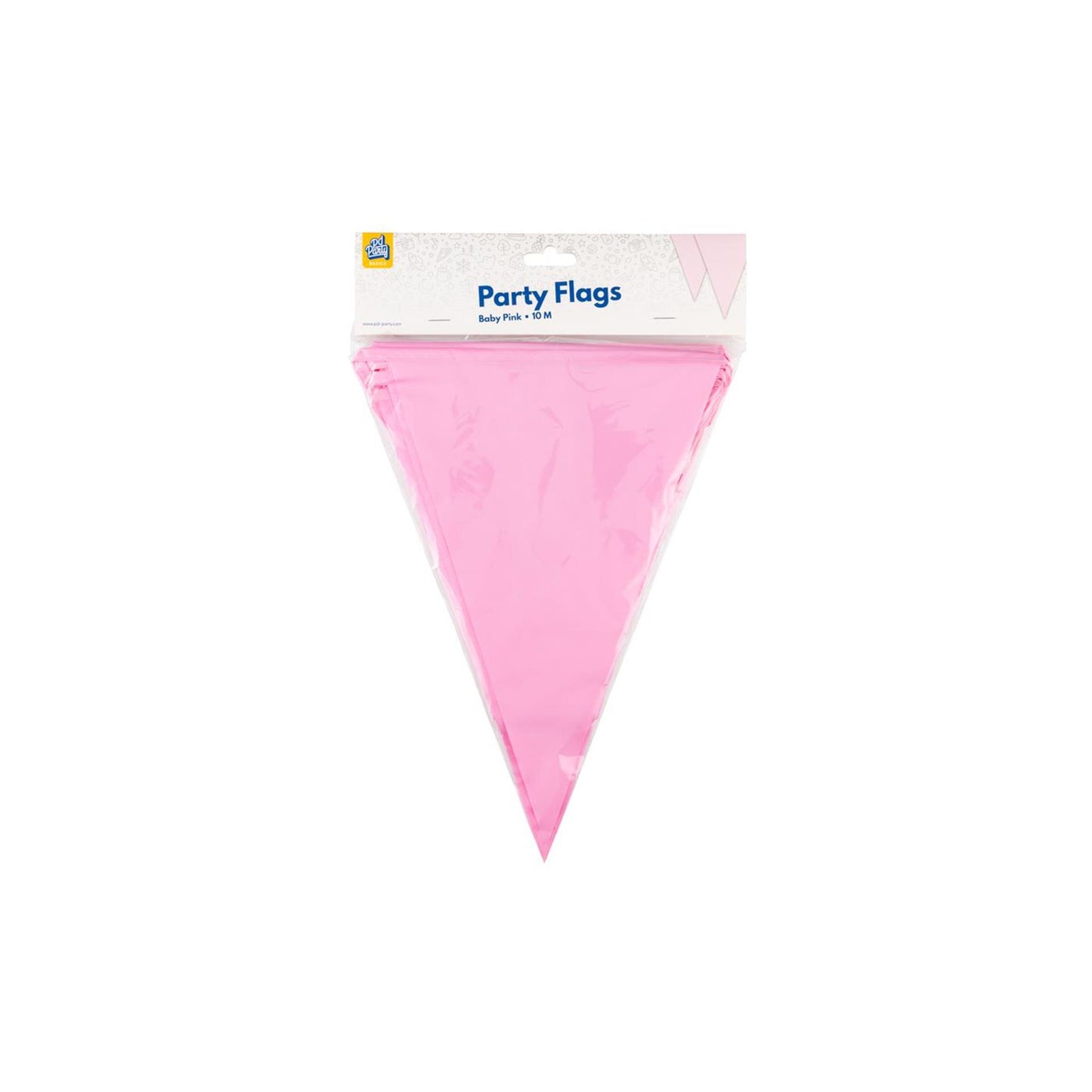 Paperdreams party vlag - baby roze 10 meter pe polyetheen