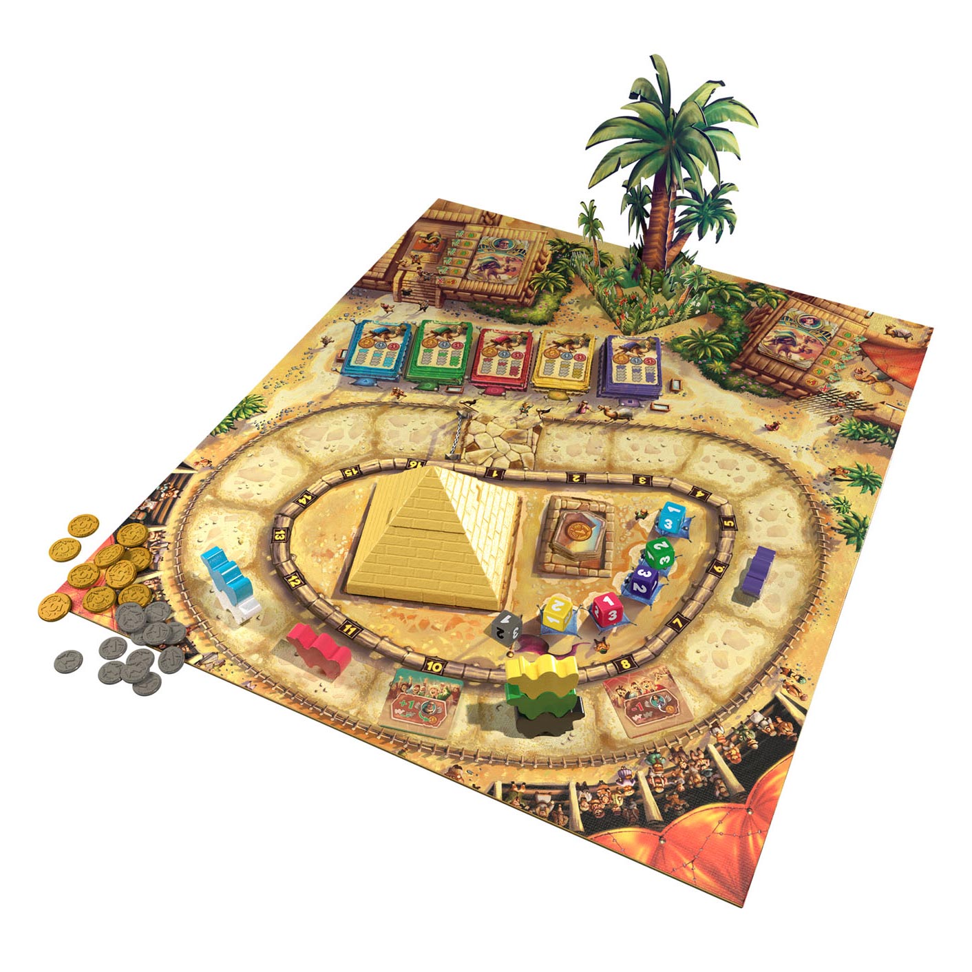 Asmodee eggertspiele camel up - bordspel kamelenrace - nieuwe editie met 3d palmboom