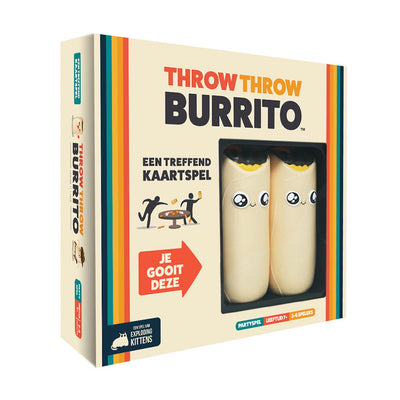 Exploding kittens throw throw burrito – - hilarisch partyspel – kaartspel voor familie en vrienden - gooi met squishy burrito's! - nederlandstalig