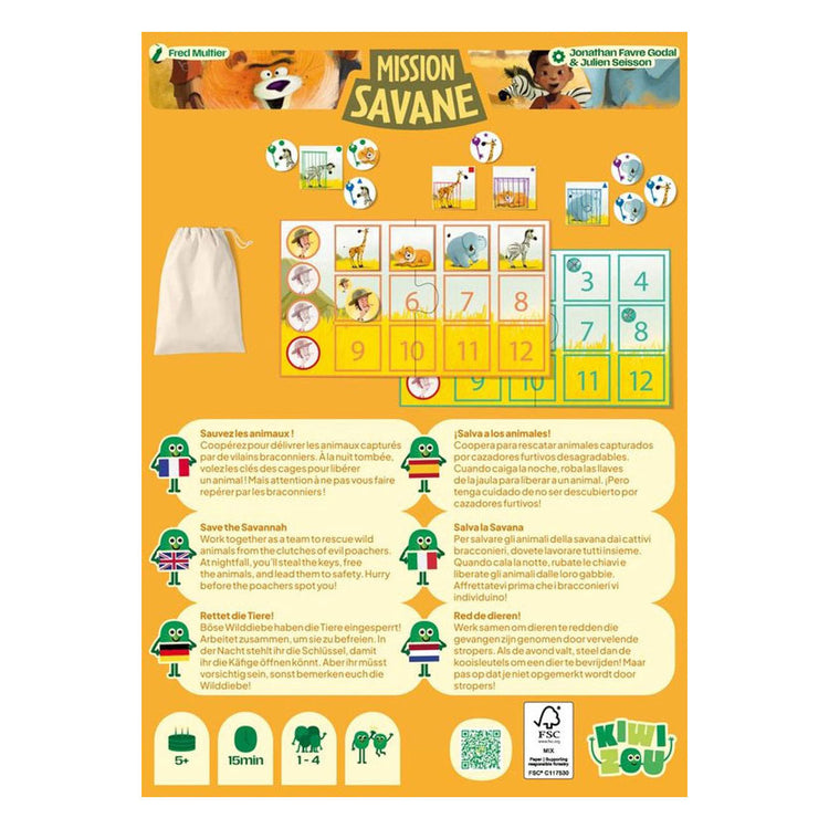 Geronimo games mission savane - - kiwizou - kinderspel - vanaf 5 jaar oud - van 1 tot 4 spelers
