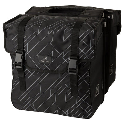 Fastrider dex dubbele fietstas - 36 liter - zwart grijs - gerecyceld en waterafstotend polyester