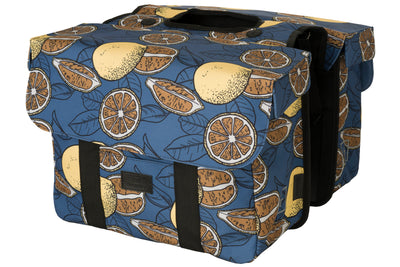 Fastrider nyla - dubbele fietstas - 32l - waterafstotend recycled polyester - mik systeem - geel - reflectie - regenoren