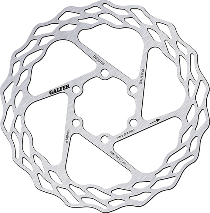 Galfer bike wave® fixed road 6-bolt disc rotor | 140mm x 1,8mm
