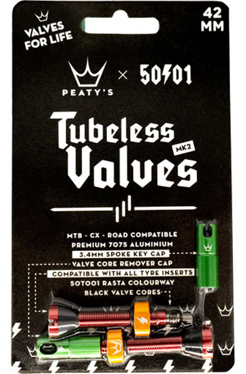 Peaty's 50to01 edition mk2 tubeless valve 2-pack set