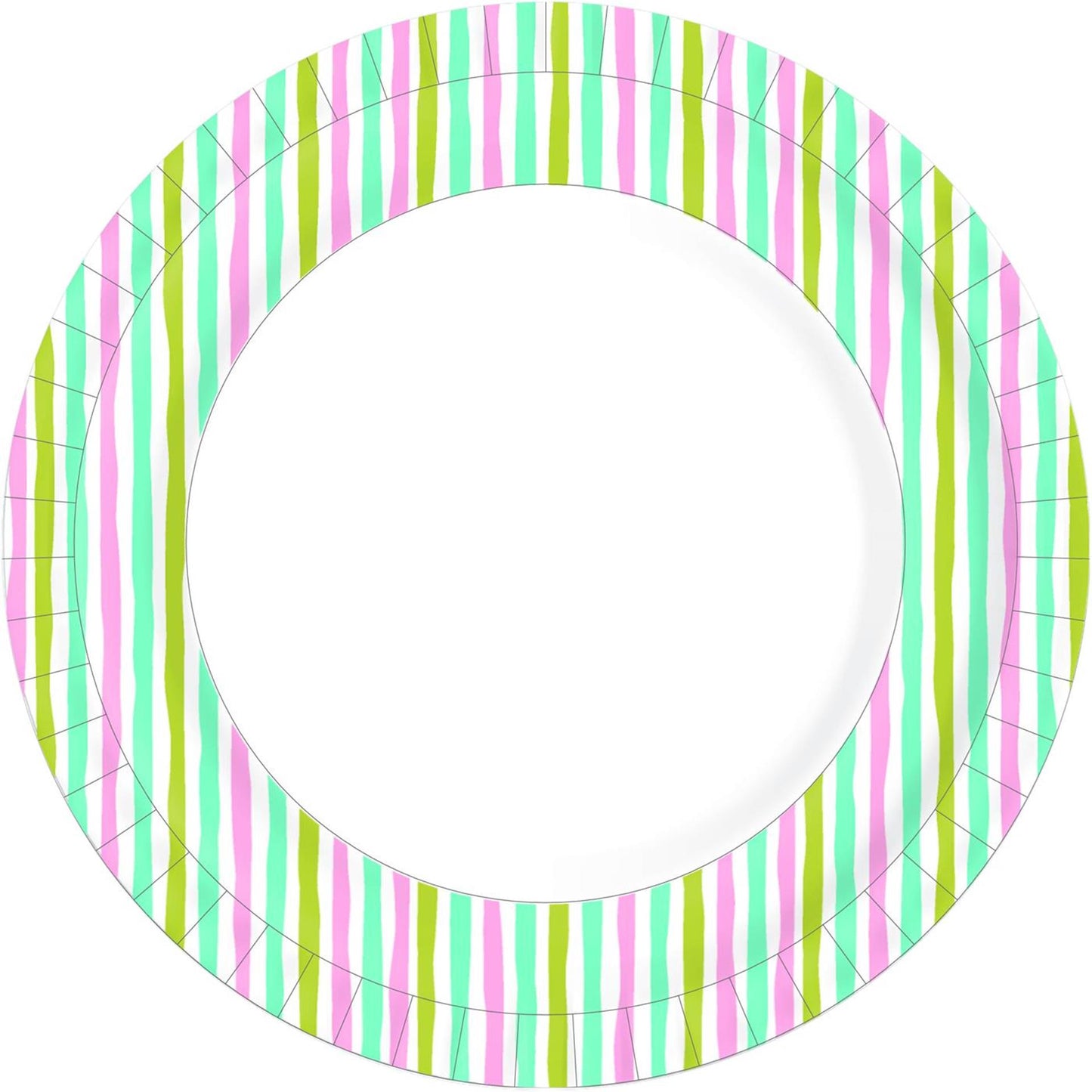 Duni papieren borden stripes multi ã˜22cm pak a 10 stuks