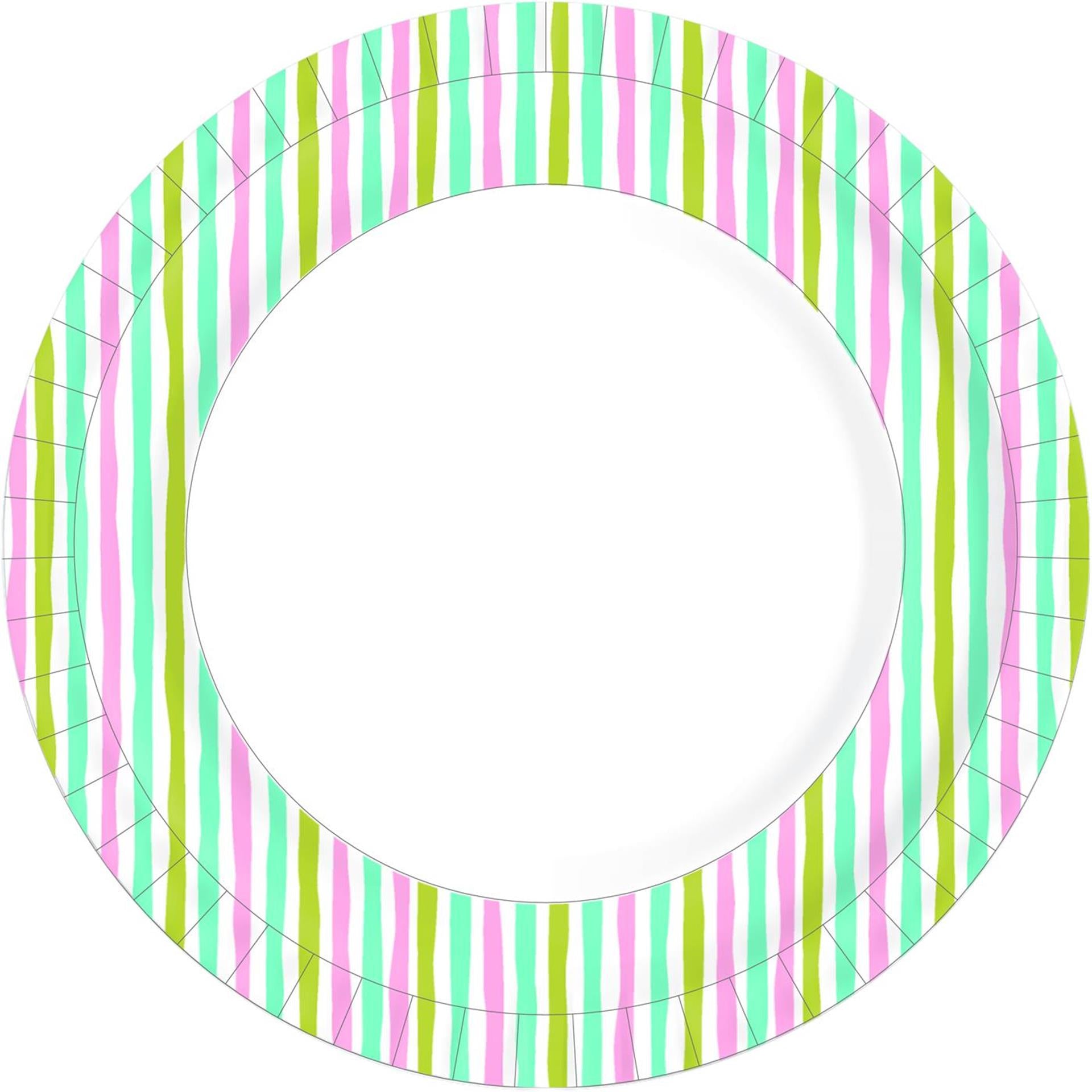 Duni papieren borden stripes multi ã˜22cm pak a 10 stuks