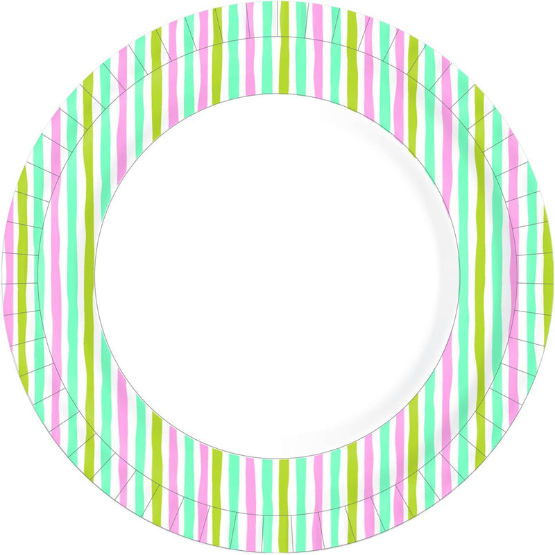 Duni papieren borden stripes ø22cm 10st