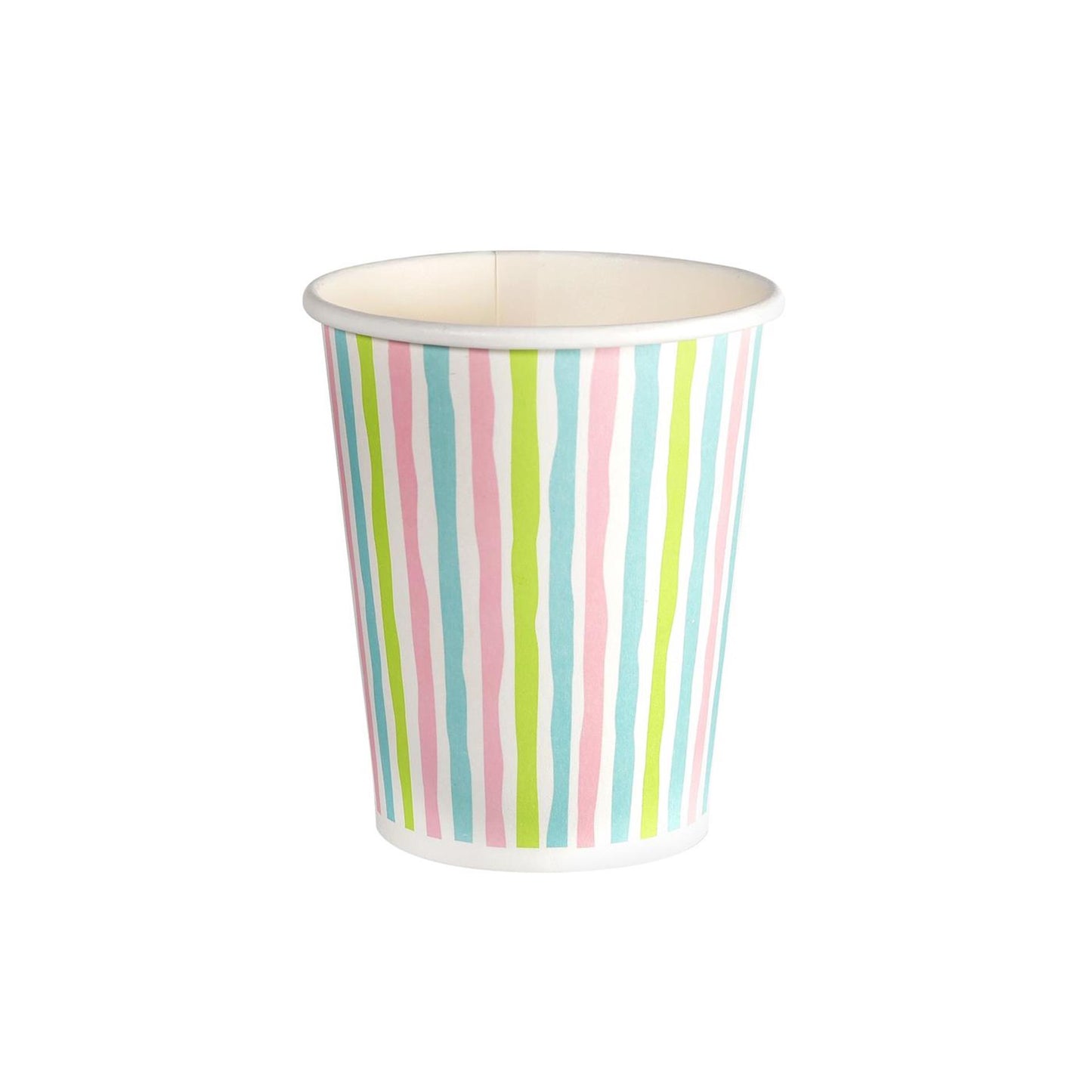Duni papieren bekers stripes multi 24cl pak a 10 stuks