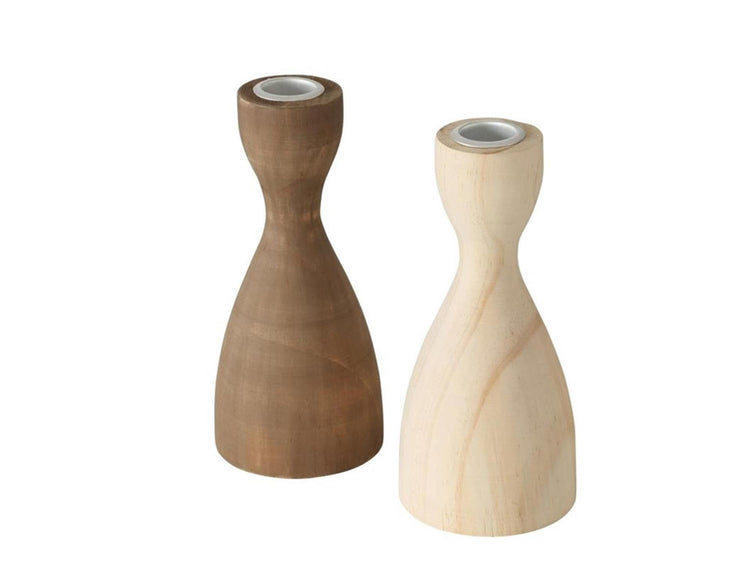 Boltze home kandelaar hout h17cm naturel bruin
