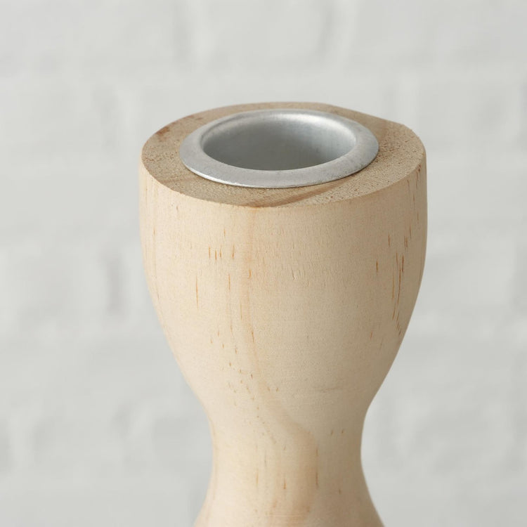 Boltze home kandelaar hout h17cm naturel bruin