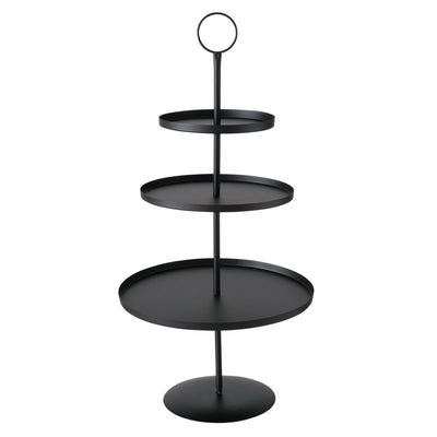 Boltze home etagere samona metaal ø30x60cm mat zwart