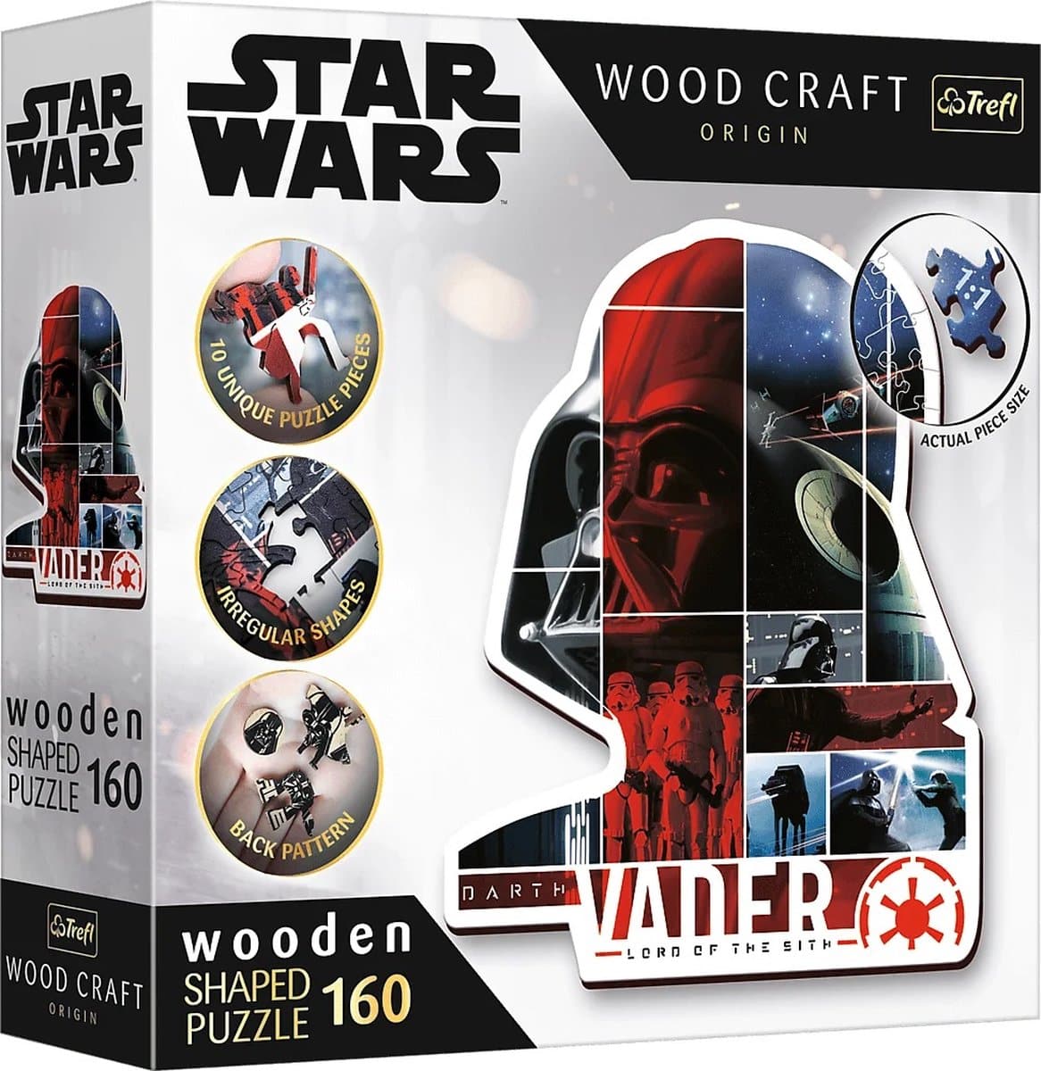 Trefl star wars houten legpuzzel - darth vader - 160 stukjes - fsc mix.