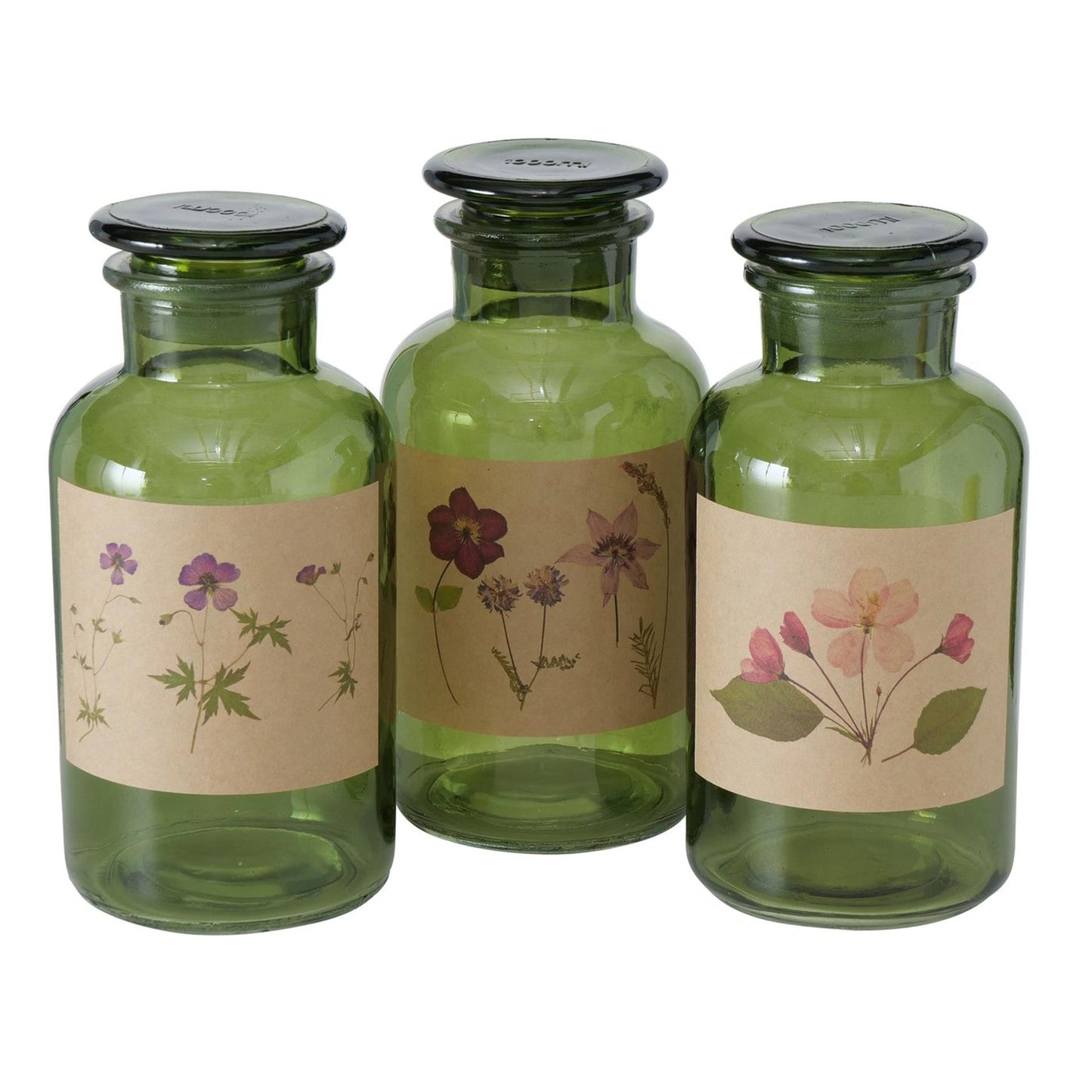 Boltze home apothekersfles glas drya ø10xh22cm groen