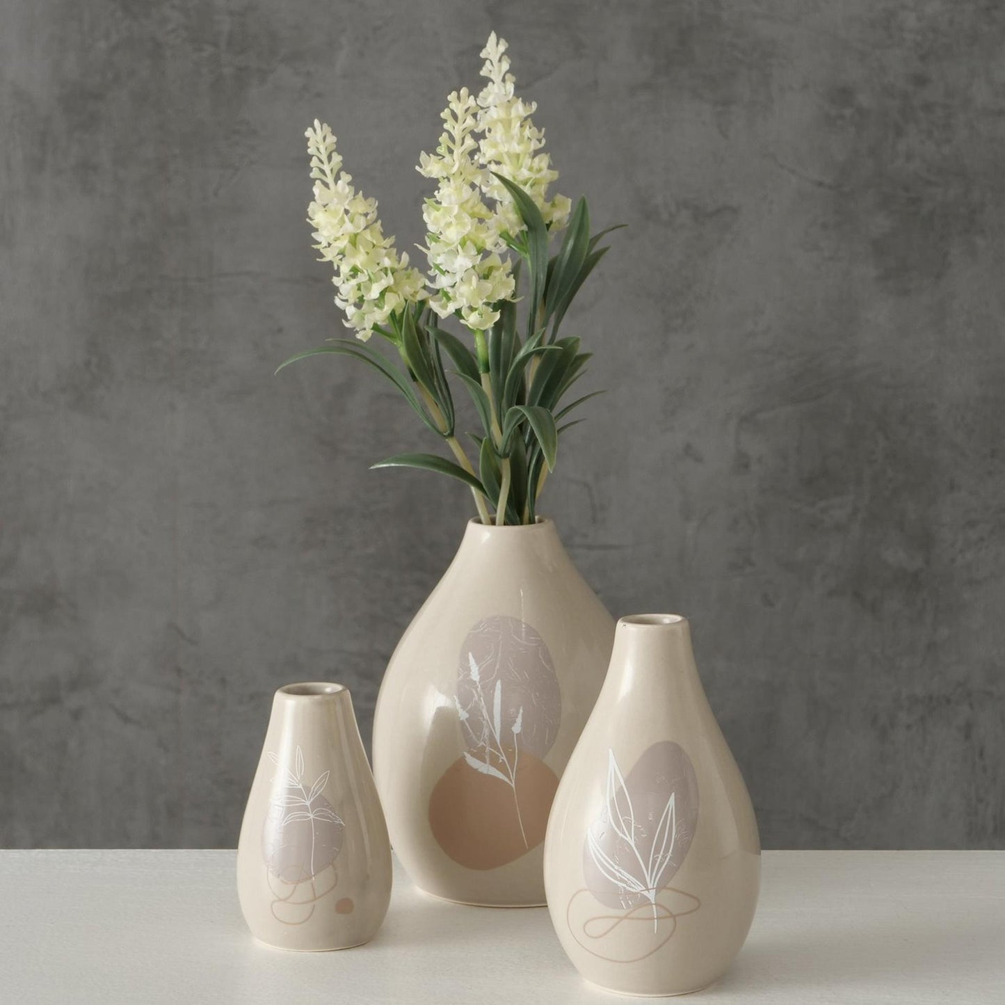 Boltze home vaas stona aardewerk 3-delige set h8 11 12cm