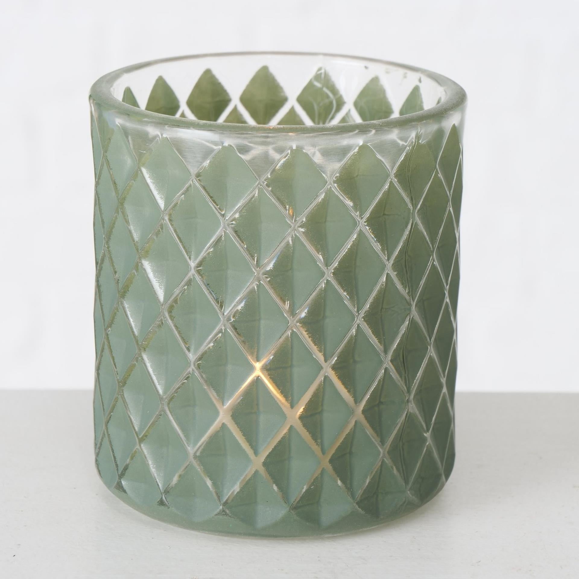 Boltze home windlicht dustin ø8xh9cm groen