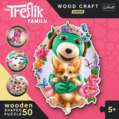 trefl houten the treflik familie junior puzzel 50 stukjes